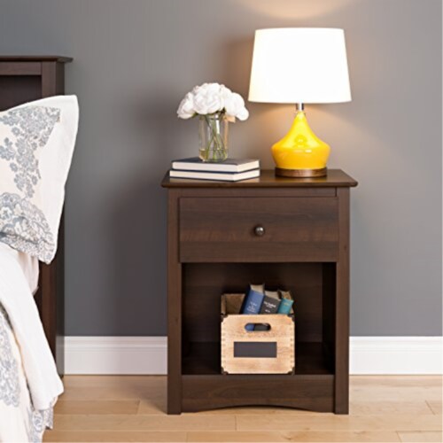 Tall espresso deals nightstand