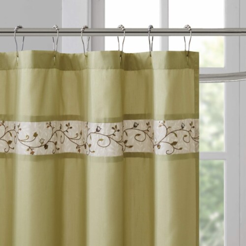Madison Park MP70-1918 Serene Shower Curtain 72x72 green,72x72 Perspective: back
