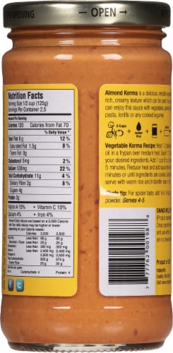 Indian Life® Vegetarian Medium Almond Korma Sauce Perspective: back