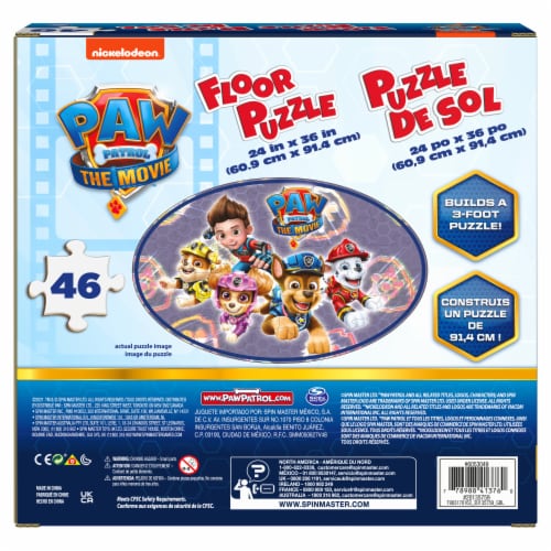 Spin Master Games PAW Patrol: The Movie Oval Jigsaw Floor Puzzle Perspective: back