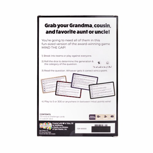 Mind the Gap™ Good To Go Trivia Card Game Perspective: back