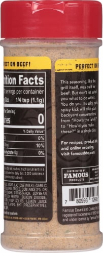 Famous Dave's® Steak & Burger Seasoning Perspective: back