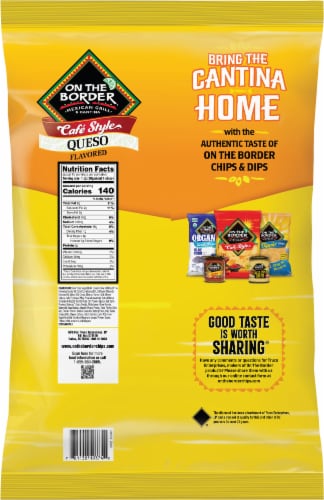 On the Border® Cafe Style® Queso Flavored Tortilla Chips Perspective: back