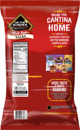 On the Border® Cafe Style® Gluten Free Salsa Flavored Tortilla Chips Perspective: back