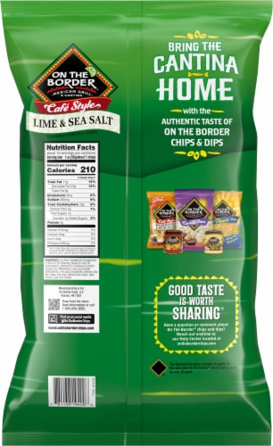On The Border® Lime & Sea Salt Cafe Style® Tortilla Chips Perspective: back