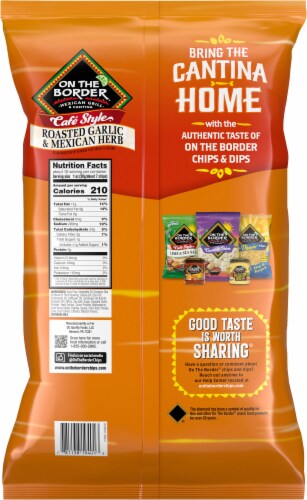 On The Border® Roasted Garlic & Mexican Herb Cafe Style® Tortilla Chips Perspective: back