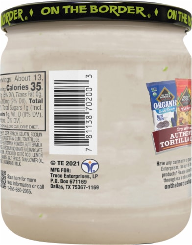 On the Border® Jalapeno Ranch Dip Perspective: back