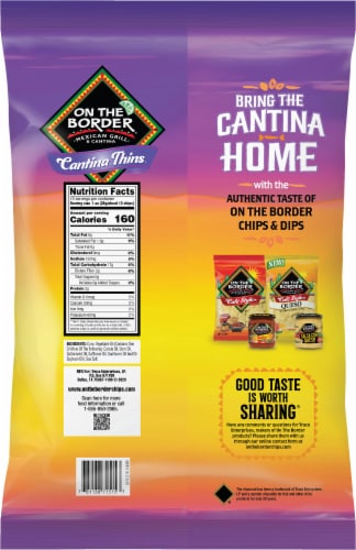 On the Border® Cantina Thins Tortilla Chips Fiesta Size Perspective: back