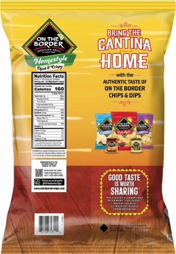 On the Border® Homestyle Thick and Crispy Tortilla Chips Perspective: back