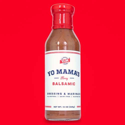 Yo Mama's Foods Honey Balsamic Vinaigrette Salad Dressing and Marinade (4) 13 OZ Bottles Perspective: back