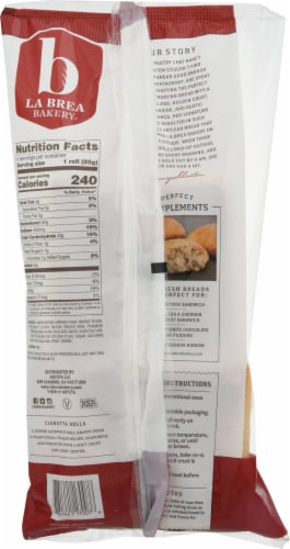 La Brea Bakery® Take & Bake Ciabatta Rolls Perspective: back