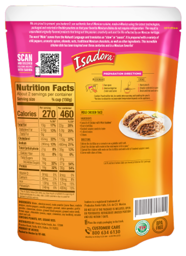 Isadora Chicken with Mole Sauce Perspective: back