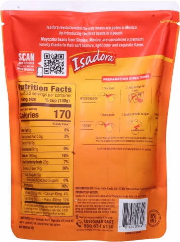 Isadora® Mayocoba Peruano Refried Beans Perspective: back