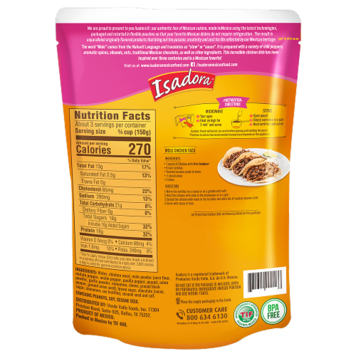 Isadora® Gluten Free Pollo Con Mole Perspective: back