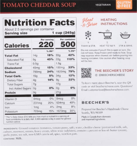 Beecher's Tomato Cheddar Soup Perspective: back