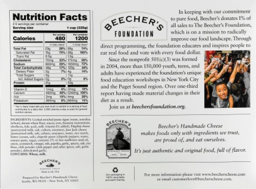 Beecher's World's Best Mac & Cheese Frozen Meal Perspective: back