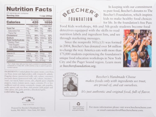 Beecher's Gluten Free Macaroni & Cheese Frozen Meal Perspective: back