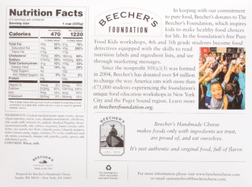 Beecher's Smoked Flagship Mac & Cheese Frozen Meal Perspective: back