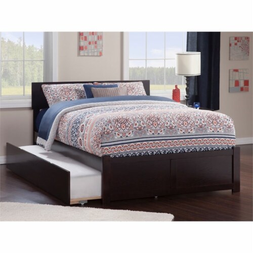 AFI Orlando Full Solid Wood Bed and Footboard with Full Trundle in Espresso Perspective: back