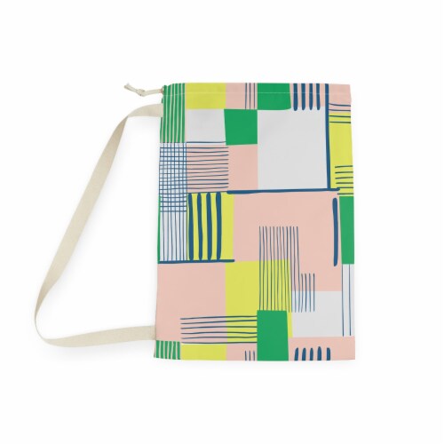 Laundry Drawstring Bag with Strap Heavy Duty Bag Travel Dirty Clothes Bag Perspective: back
