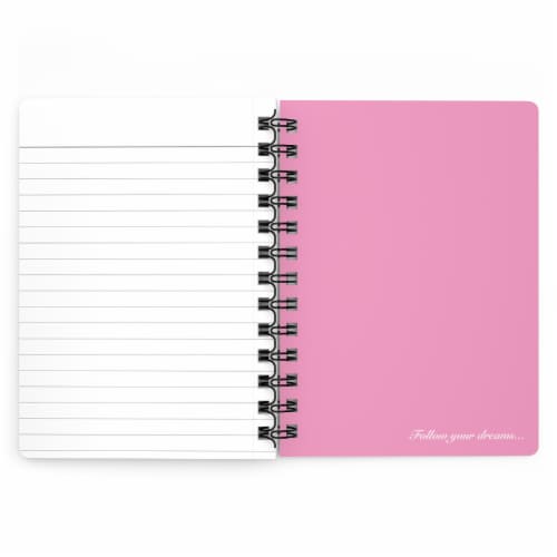 Lined Notebook Spiral Pink Heart Dream  College Ruled Notebook for Journaling Perspective: back