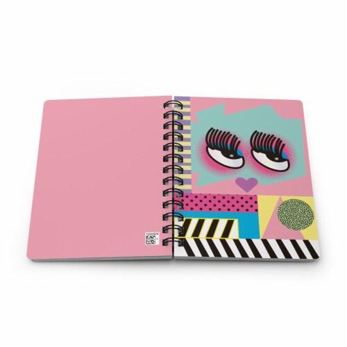 Lined Notebook Spiral Anime Cute Eyes College Ruled Notebook for Journaling Perspective: back