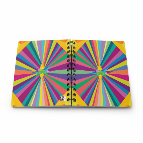 Lined Notebook Spiral Bright Colors Star  College Ruled Notebook for Journaling Perspective: back