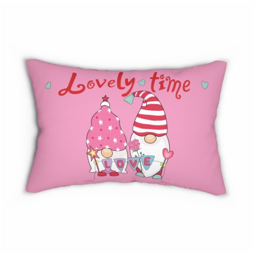 Valentines Day Gnome Throw Pillow Couch Bed Sofa Lumbar Pillow, Valentines Gift Pillows Perspective: back