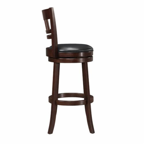 Lexicon Shapel Faux Leather Swivel Bar Stool in Dark Cherry Perspective: back