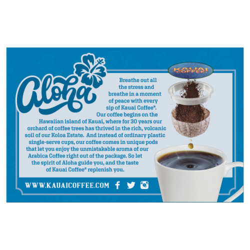 Kauai Coffee® Na Pali Coast Dark Roast Coffee Pods Perspective: back