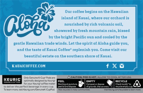 Kauai Coffee® Garden Isle Medium Roast K-Cup® Coffee Pods Perspective: back