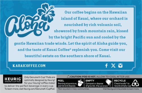 Kauai Coffee® Vanilla Macadamia Nut K-Cup® Coffee Pods Perspective: back