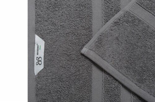 Bibb Home 18 Piece Egyptian Cotton Towel Set 100 Soft Absorbent White 600Gsm Solid Charcoal 1 unit Foods Co