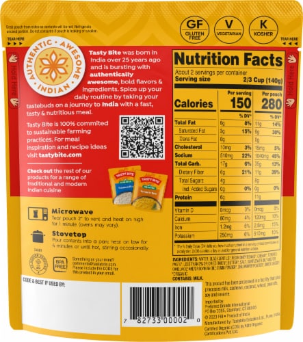 Tasty Bite® Organic Indian Madras Lentils™ Perspective: back