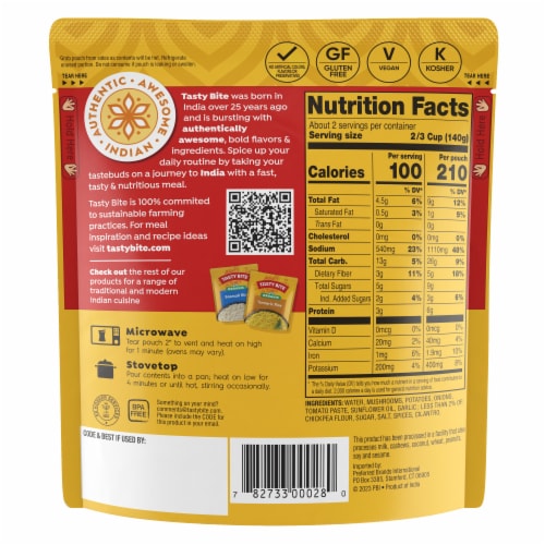 Tasty Bite® Vegetable Korma Perspective: back