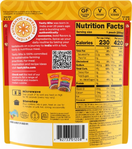 Tasty Bite® Thai Lime Rice Perspective: back