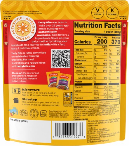 Tasty Bite® Organic Ancient Grains Rice Pouch Perspective: back