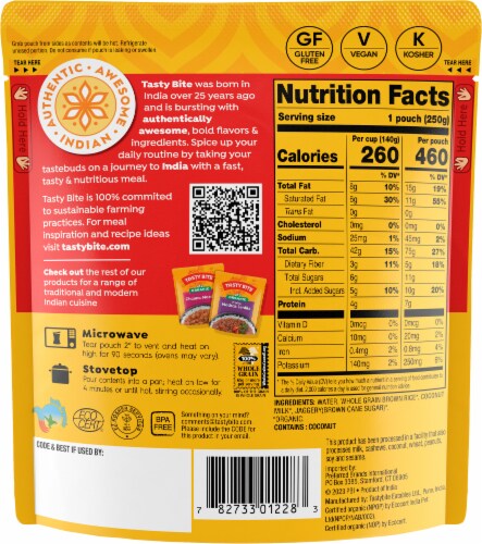 Tasty Bite® Organic Steamed Brown Rice with Coconut Milk Perspective: back