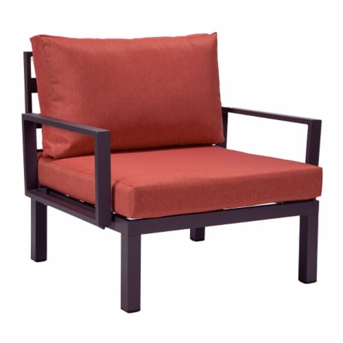 Leisuremod Hamilton 6-Piece Aluminum Patio Conversation Set With Cushions Perspective: back