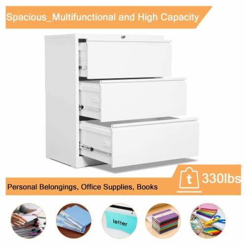 Aobabo 4 Drawer File Cabinet With Lock,Metal Filing Cabinet Office Home For Legal Letter Size Assembly Required White