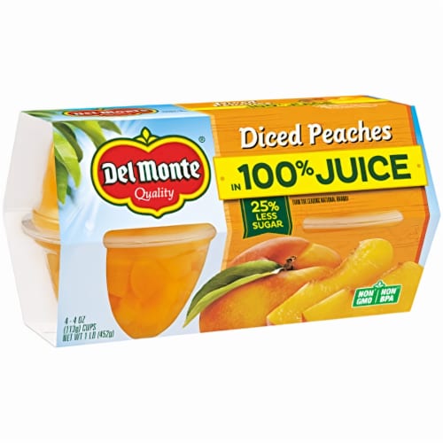 Del Monte California Diced Peaches in Light Syrup (Pack of 20) Perspective: back