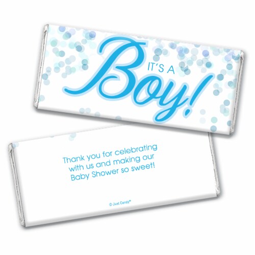 It's a Boy Baby Shower Candy Party Favors Hershey's Chocolate Bars (24 Pack) Perspective: back