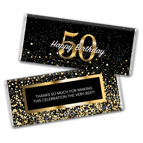 24ct 50th Birthday Candy Party Favors Hershey's Chocolate Bars (24 Pack) - Candy Included Perspective: back