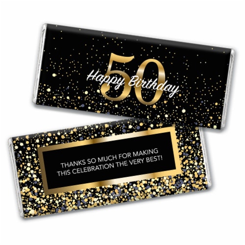 36ct 50th Birthday Candy Party Favors Hershey's Chocolate Bars (36 Pack) - Candy Included Perspective: back
