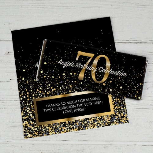 24ct 70th Birthday Candy Party Favors Hershey's Chocolate Bars (24 Pack) - Candy Included Perspective: back