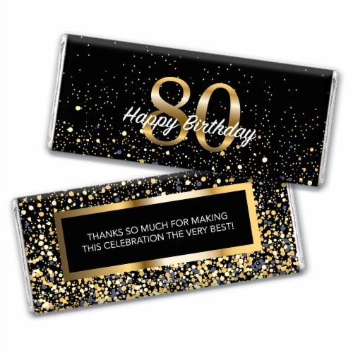 36ct 80th Birthday Candy Party Favors Hershey's Chocolate Bars (36 Pack) - Candy Included Perspective: back