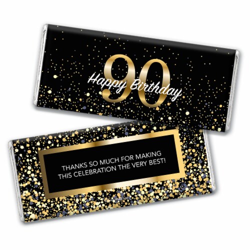 12ct 90th Birthday Candy Party Favors Hershey's Chocolate Bars (24 Pack) - Candy Included Perspective: back