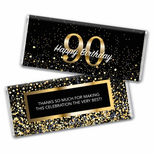36ct 90th Birthday Candy Party Favors Hershey's Chocolate Bars (36 Pack) - Candy Included Perspective: back