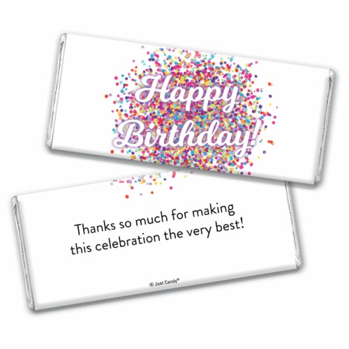 12ct Happy Birthday Candy Party Favors Hershey's Chocolate Bars (24 Pack) - Candy Included Perspective: back