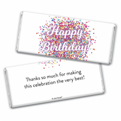 24ct Happy Birthday Candy Party Favors Hershey's Chocolate Bars (24 Pack) - Candy Included Perspective: back